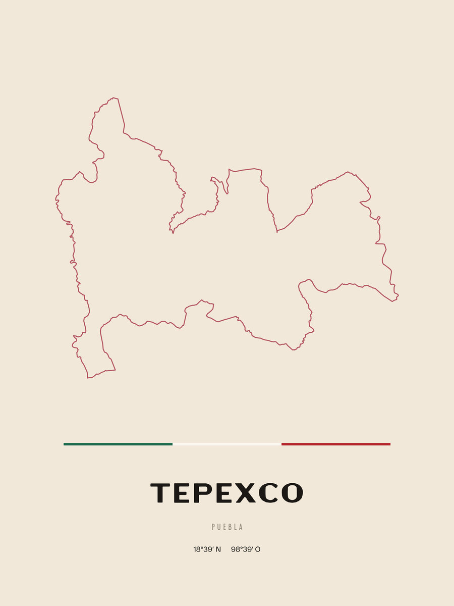 Framed poster of Tepexco, Puebla.