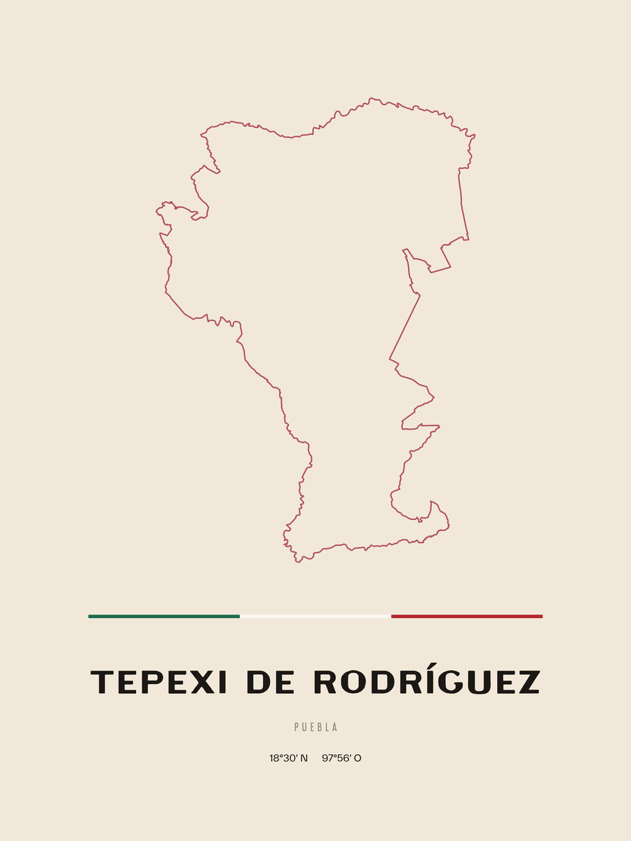 Framed poster of Tepexi de Rodríguez, Puebla.
