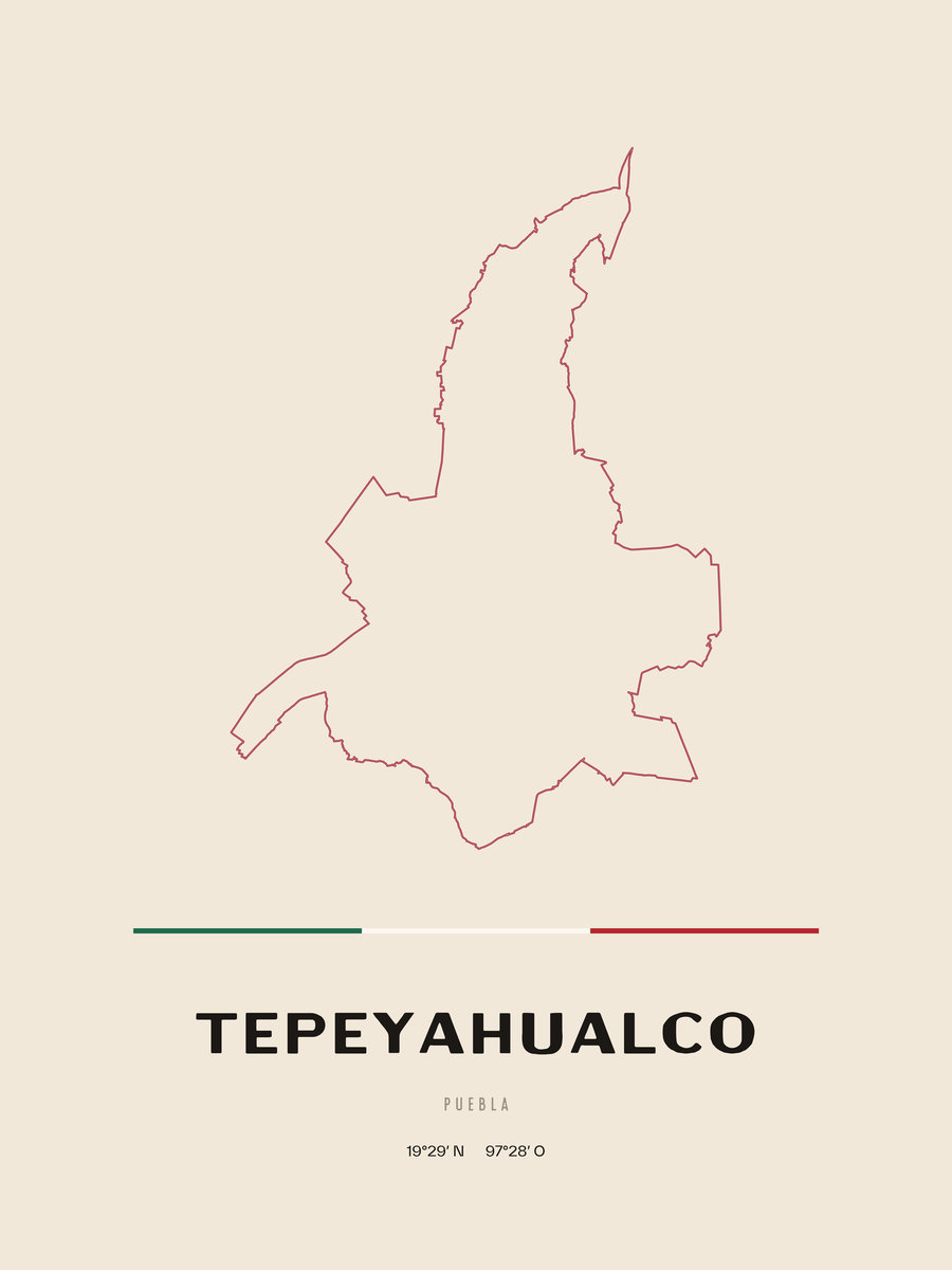 Framed poster of Tepeyahualco, Puebla.