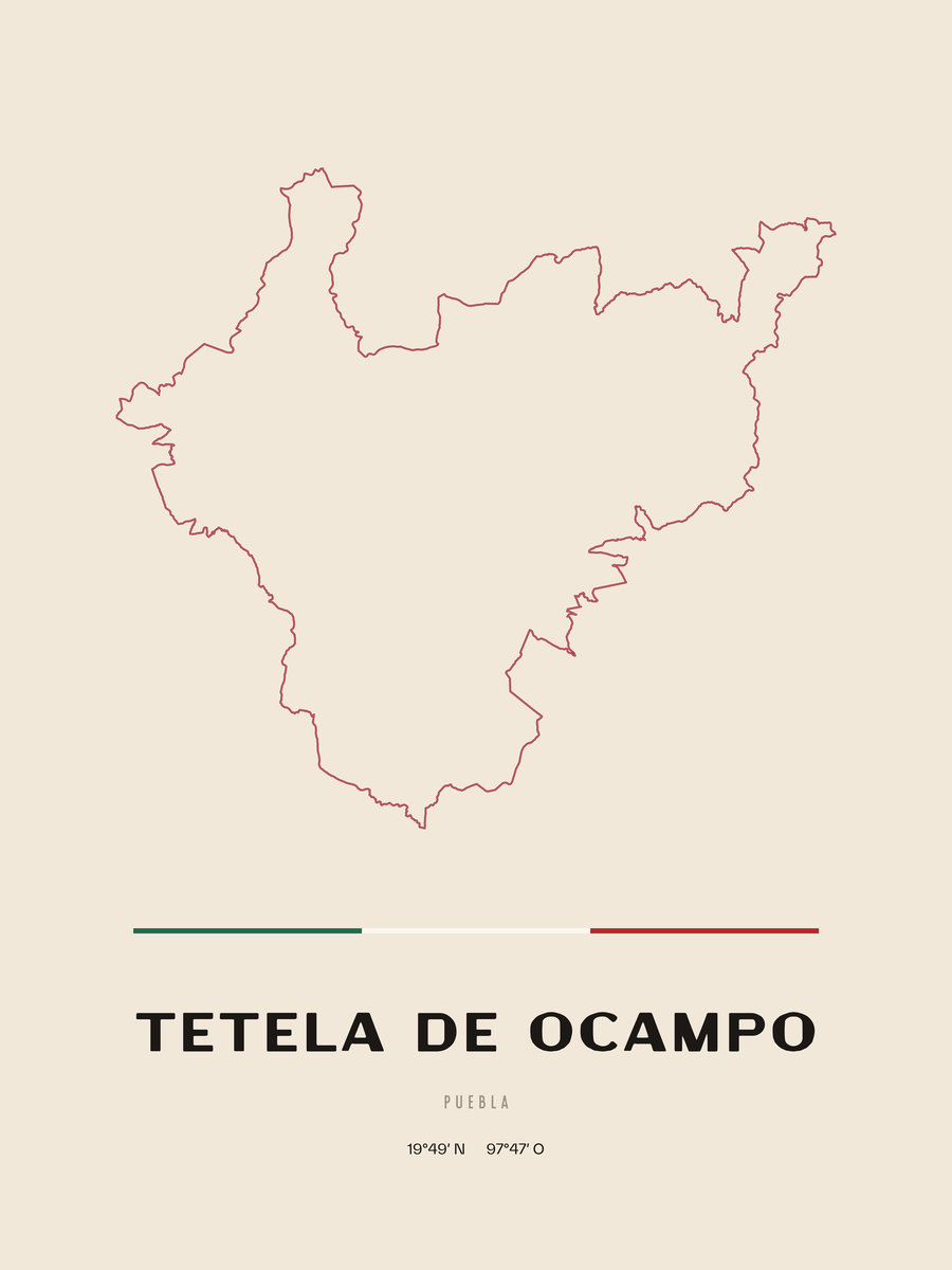 Framed poster of Tetela de Ocampo, Puebla.