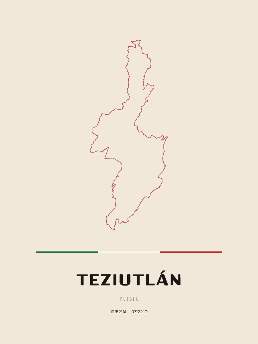 Framed poster of Teziutlán, Puebla.