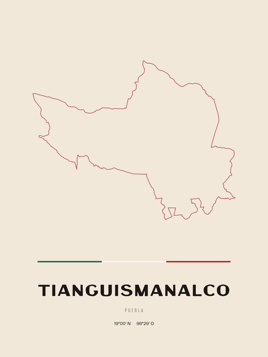 Framed poster of Tianguismanalco, Puebla.