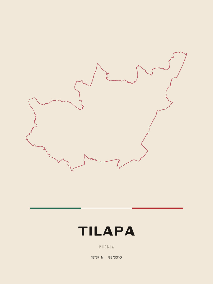 Framed poster of Tilapa, Puebla.