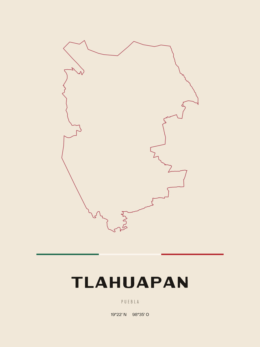Framed poster of Tlahuapan, Puebla.