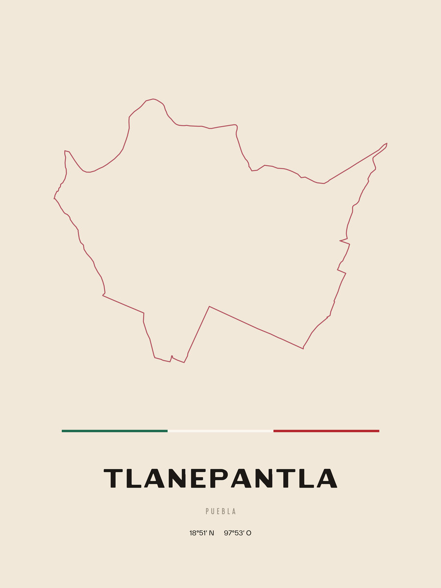 Framed poster of Tlanepantla, Puebla.