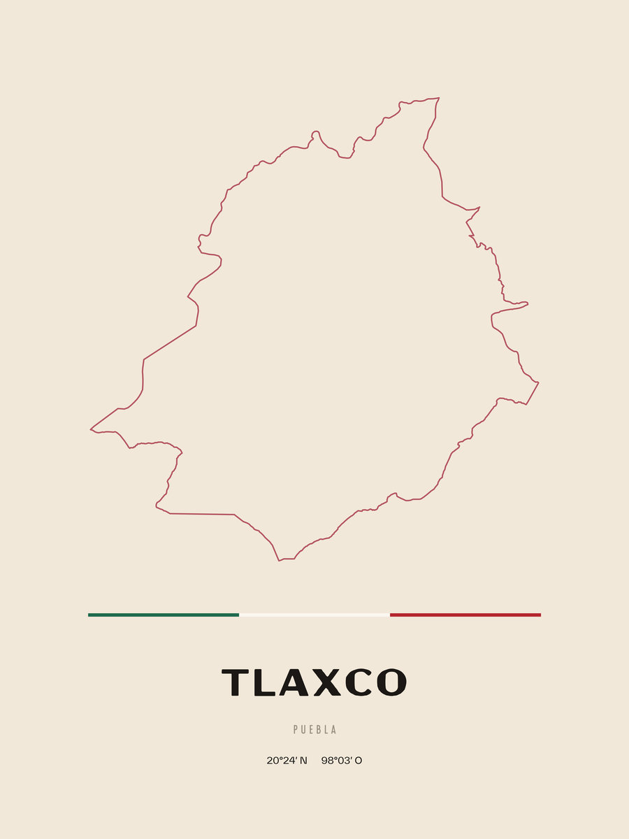 Framed poster of Tlaxco, Puebla.