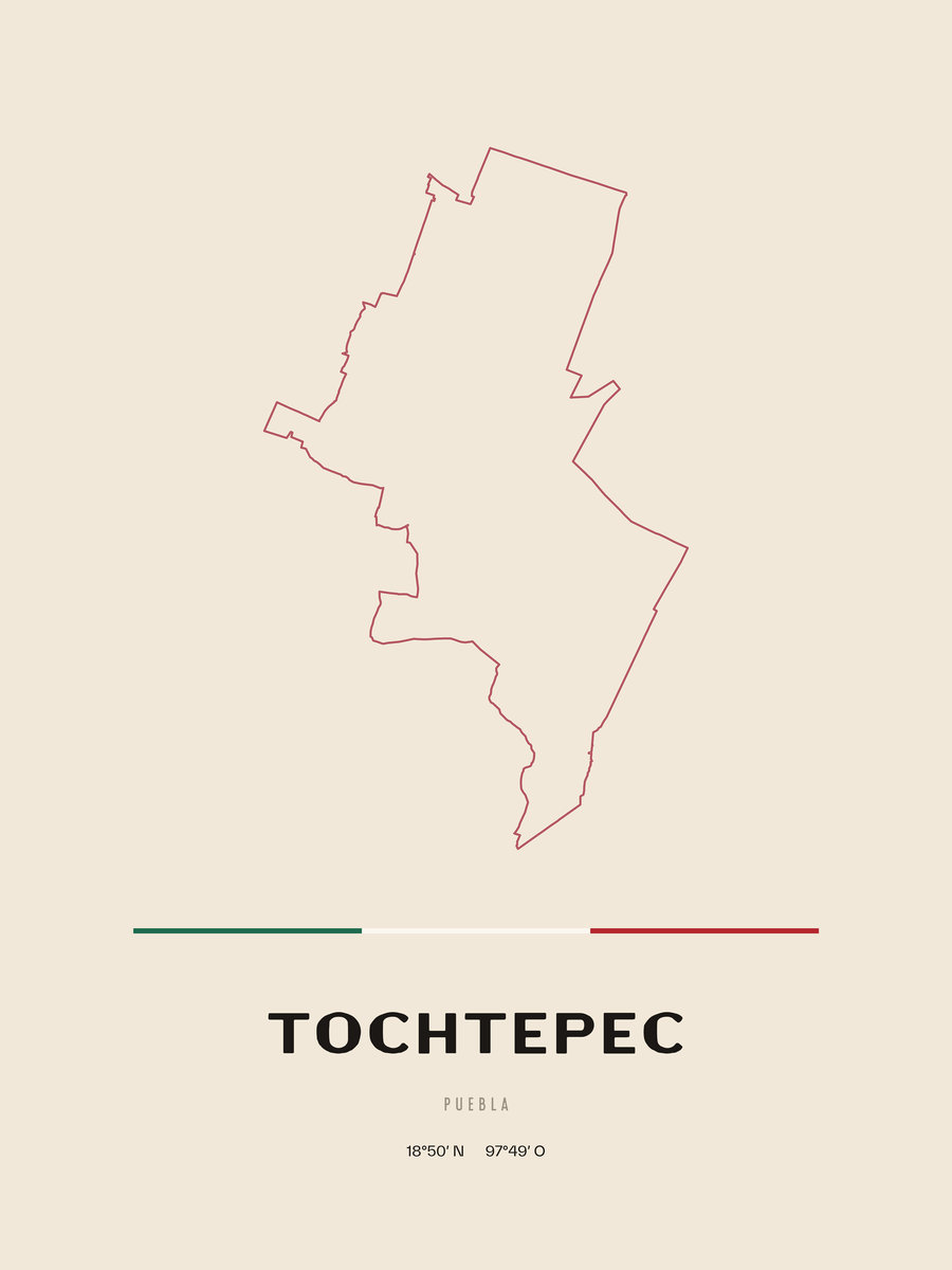 Framed poster of Tochtepec, Puebla.