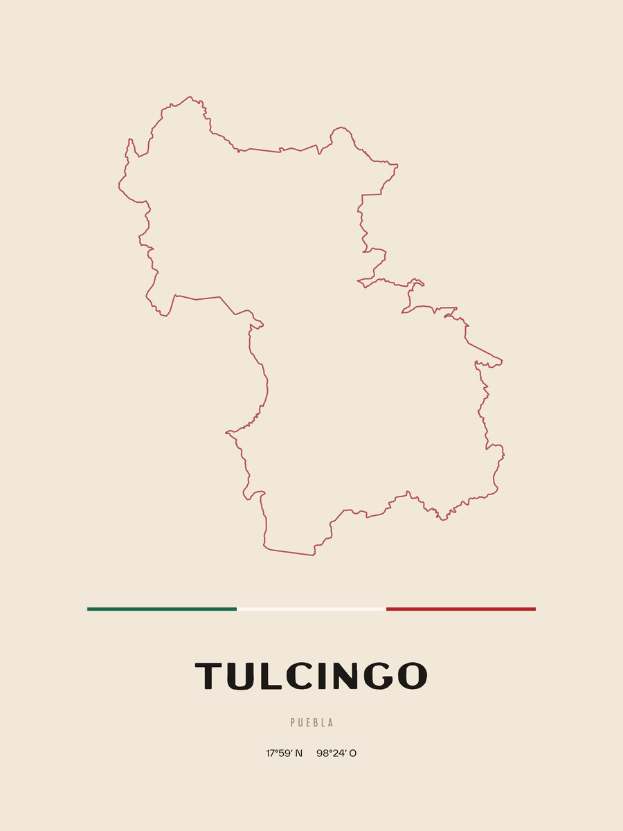 Framed poster of Tulcingo, Puebla.