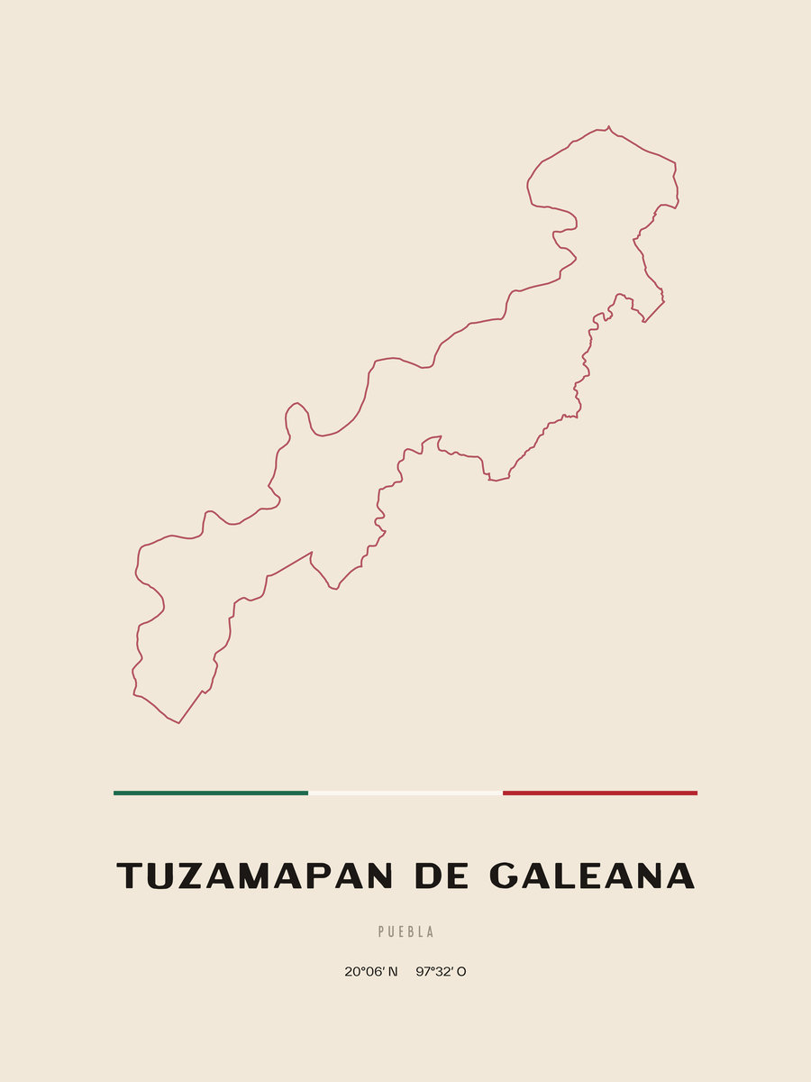 Framed poster of Tuzamapan de Galeana, Puebla.