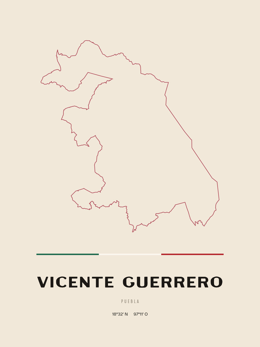 Framed poster of Vicente Guerrero, Puebla.