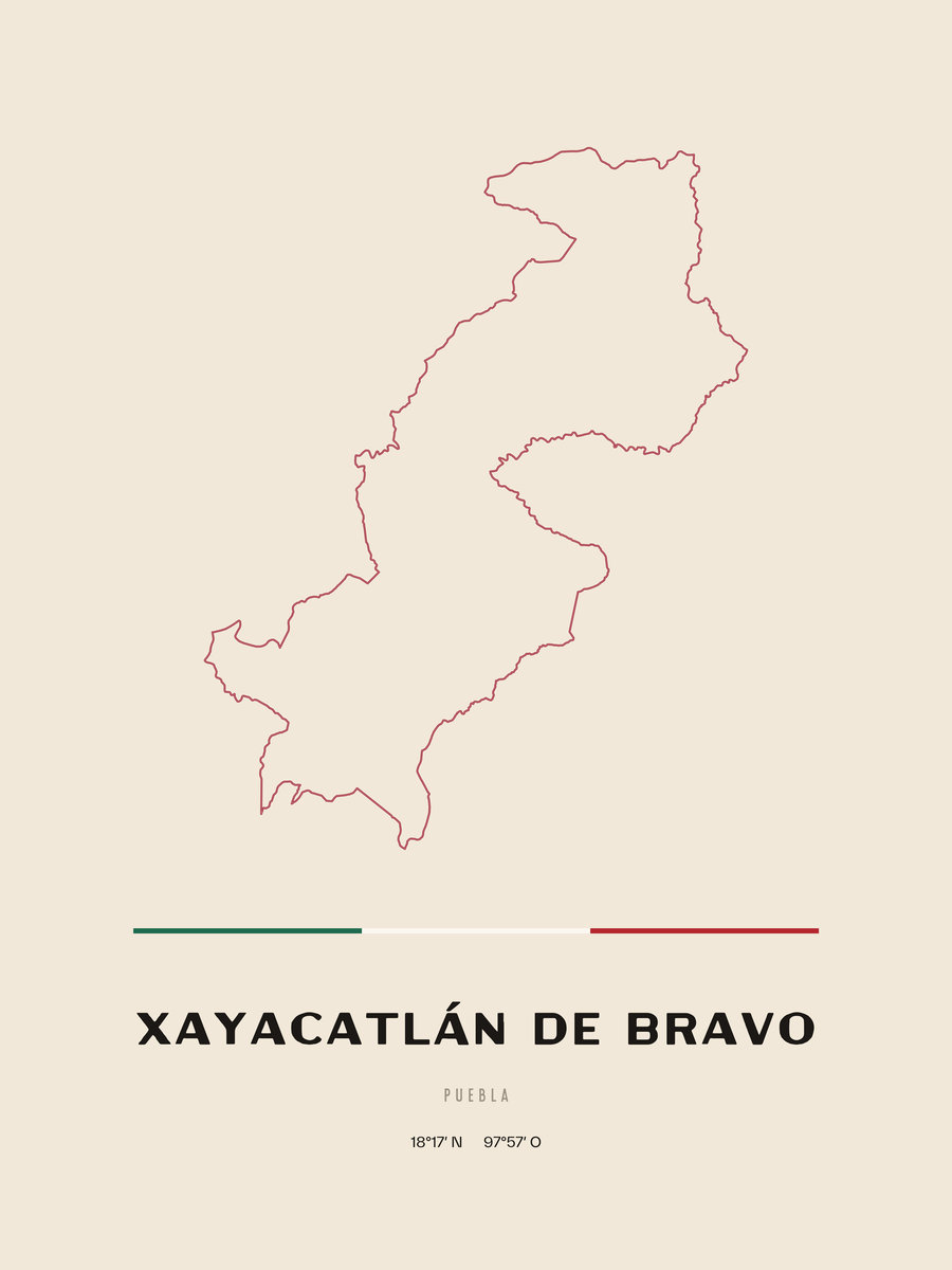 Framed poster of Xayacatlán de Bravo, Puebla.