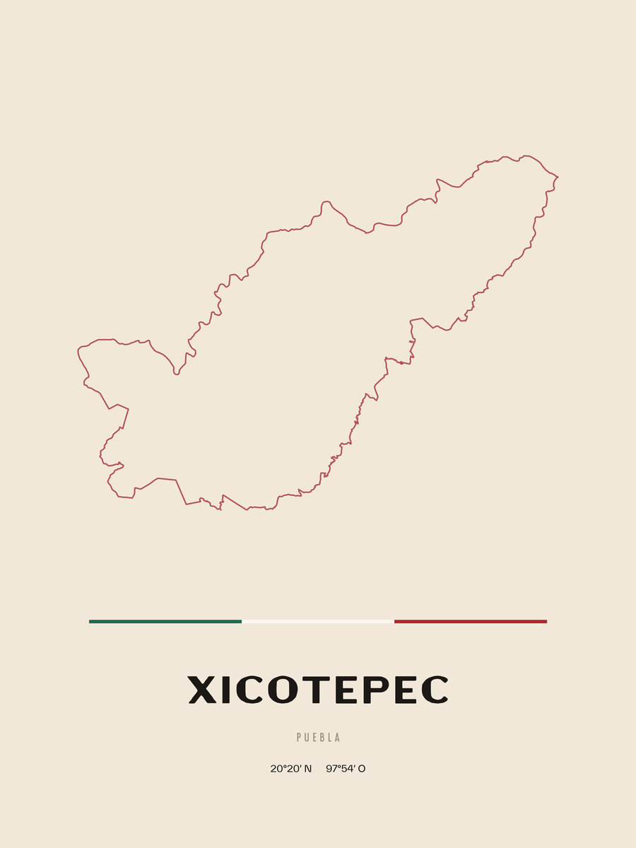 Framed poster of Xicotepec, Puebla.