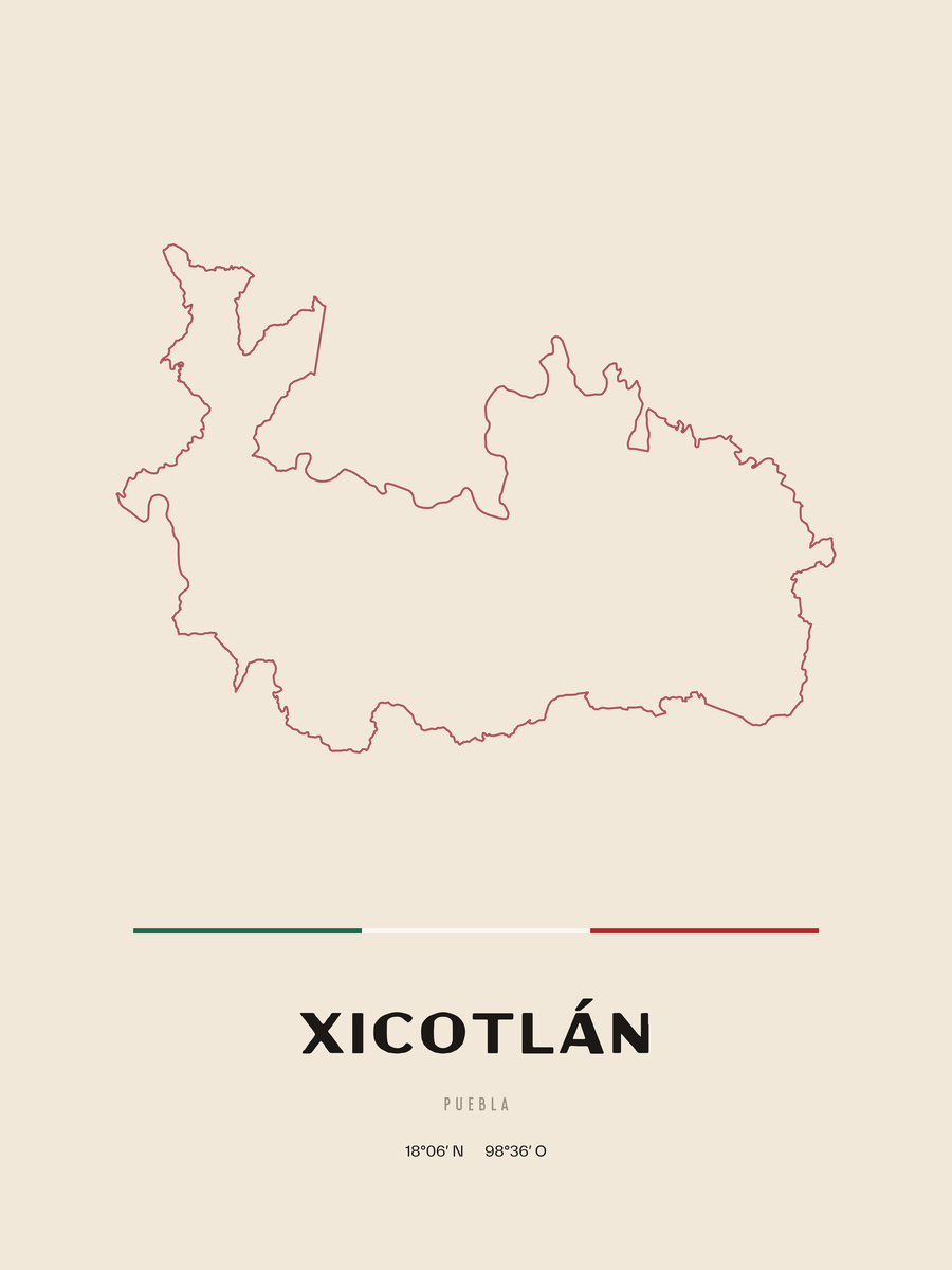 Framed poster of Xicotlán, Puebla.