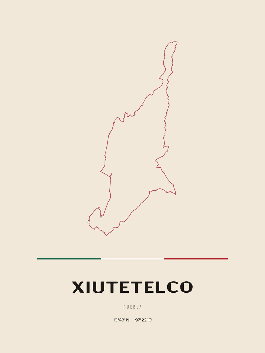 Framed poster of Xiutetelco, Puebla.