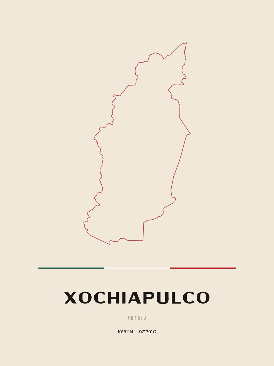 Framed poster of Xochiapulco, Puebla.