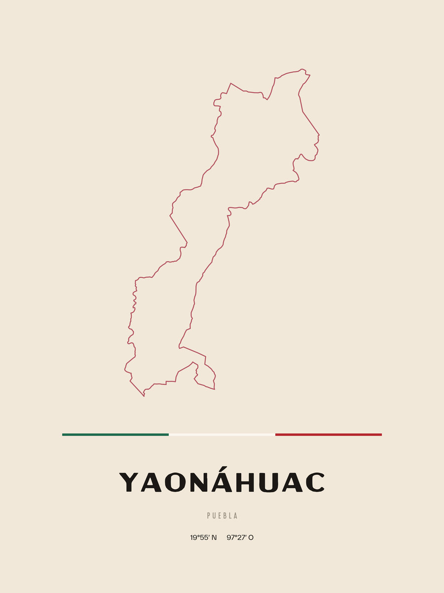 Framed poster of Yaonáhuac, Puebla.