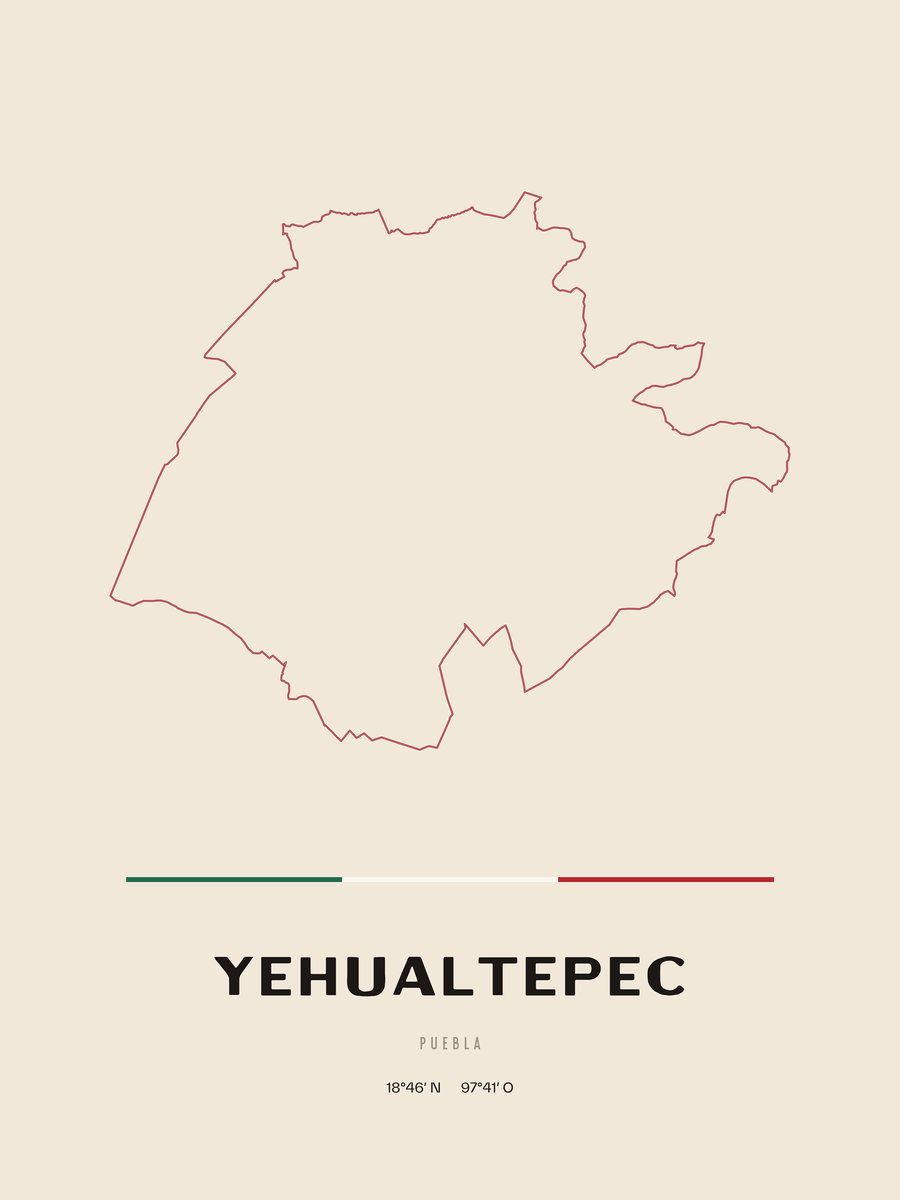 Framed poster of Yehualtepec, Puebla.