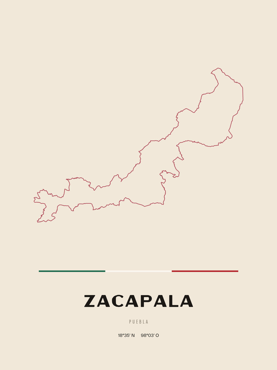 Framed poster of Zacapala, Puebla.