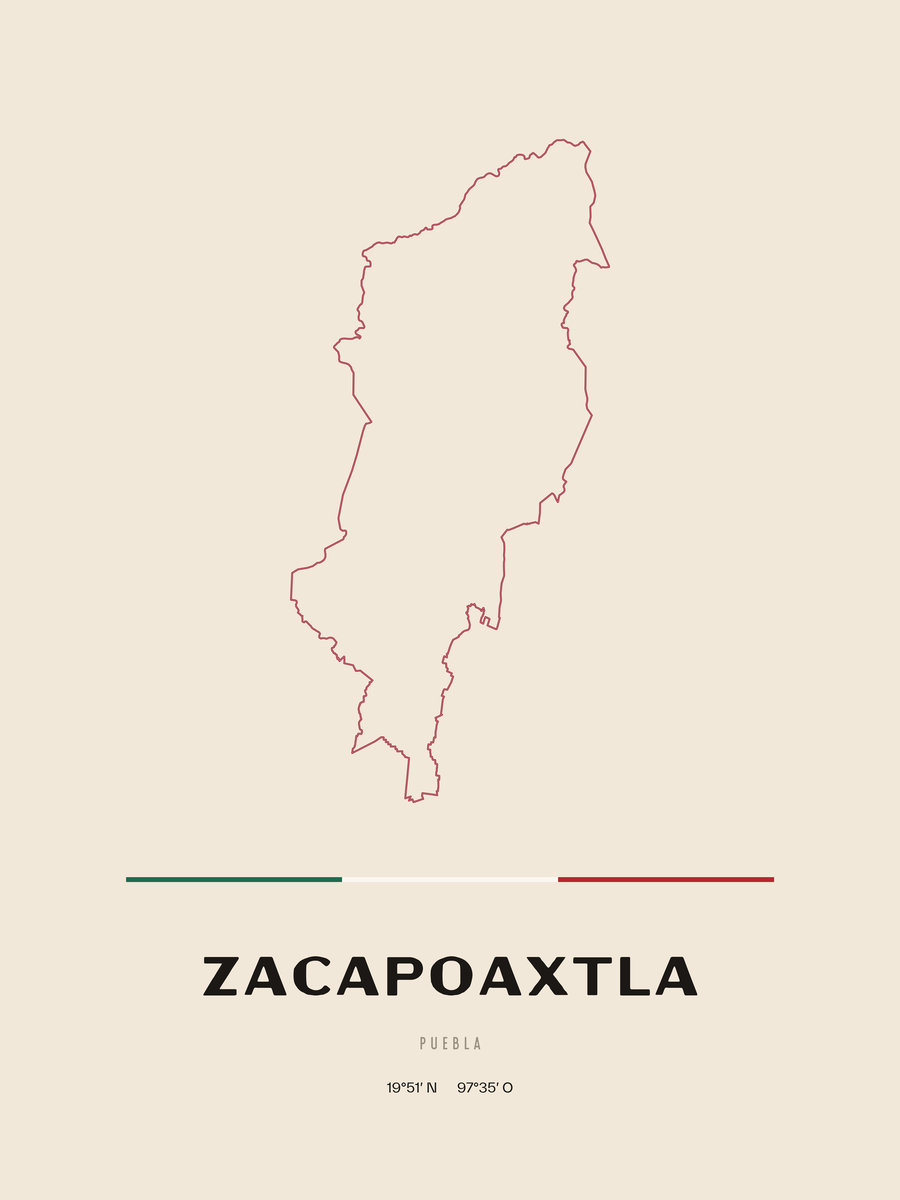 Framed poster of Zacapoaxtla, Puebla.