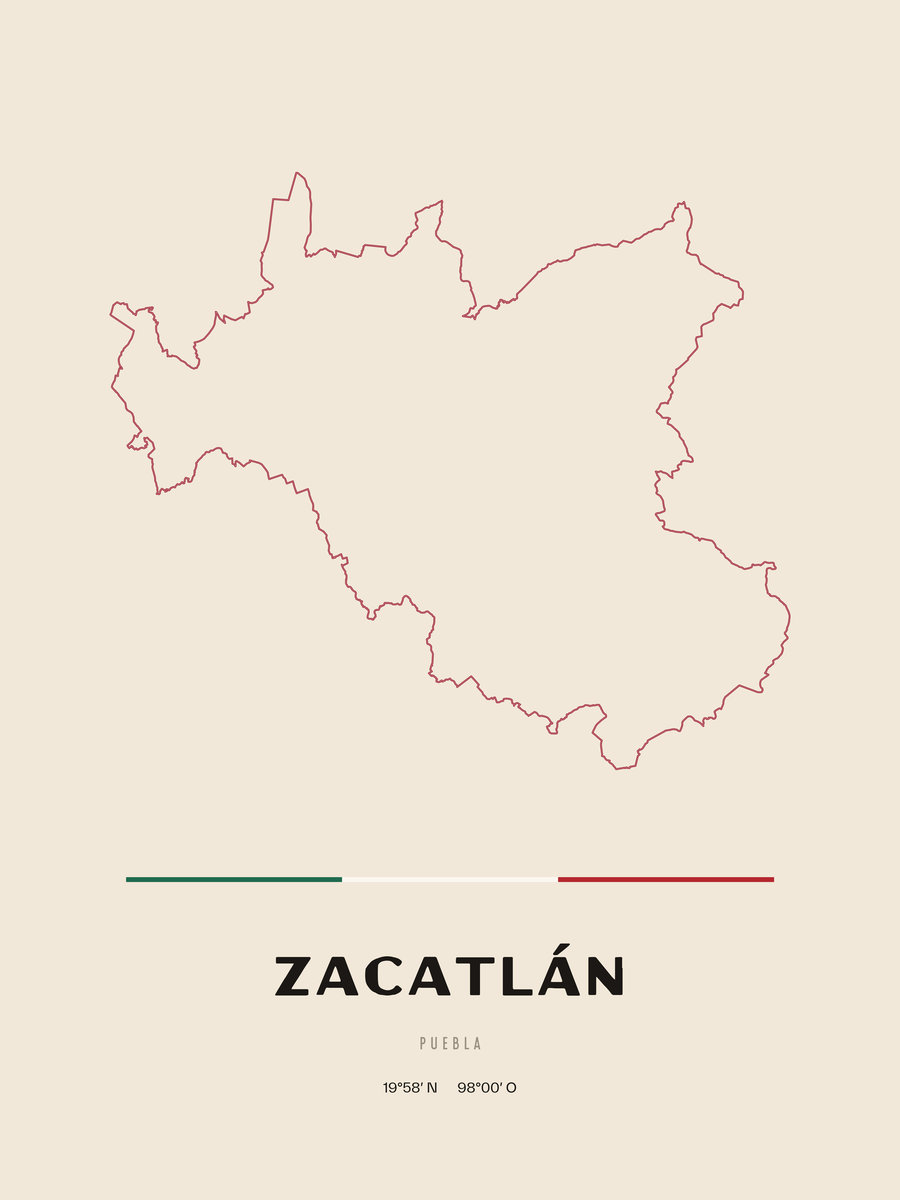 Framed poster of Zacatlán, Puebla.