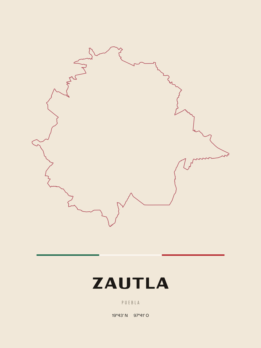 Framed poster of Zautla, Puebla.