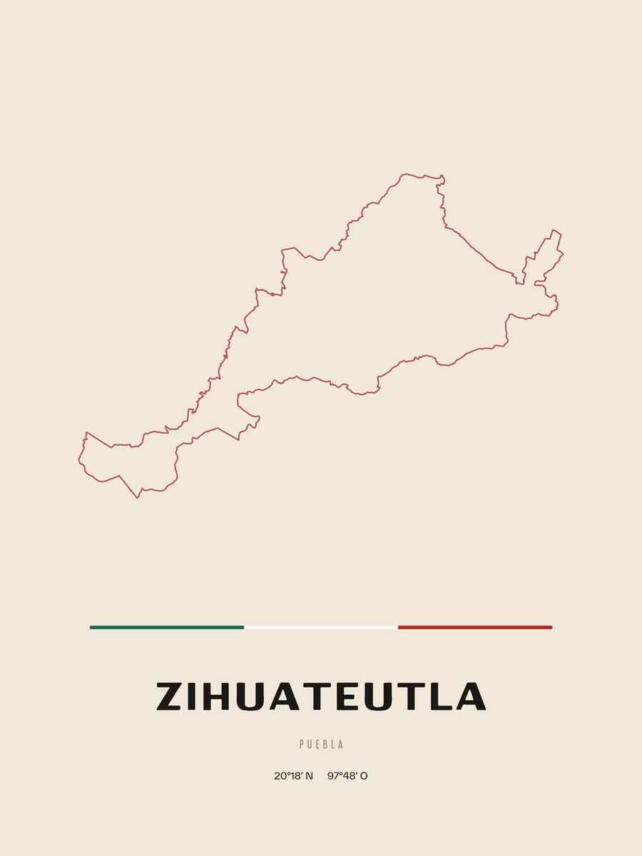 Framed poster of Zihuateutla, Puebla.