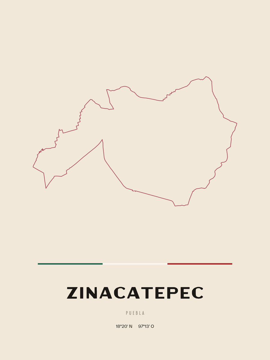 Framed poster of Zinacatepec, Puebla.