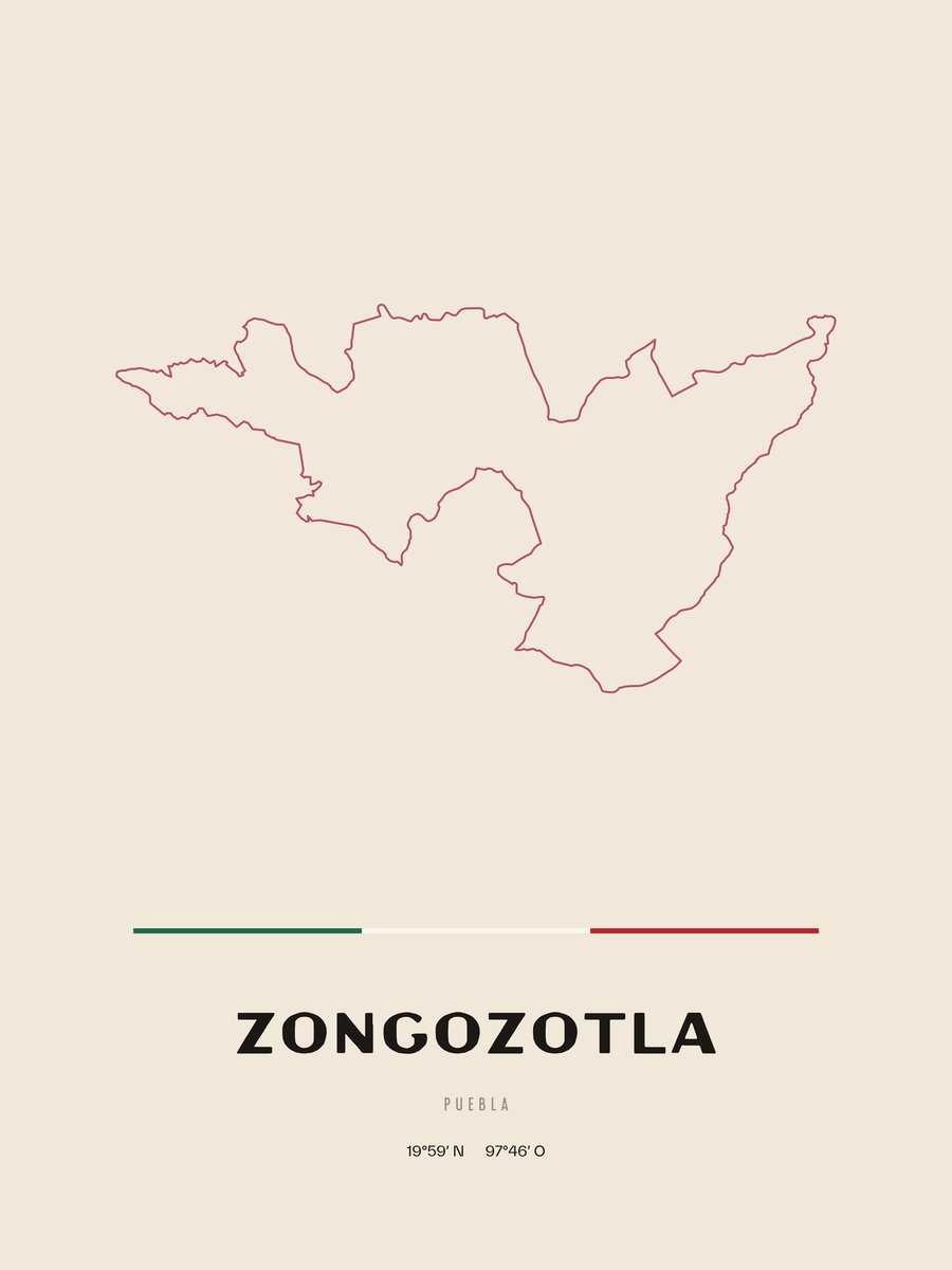 Framed poster of Zongozotla, Puebla.