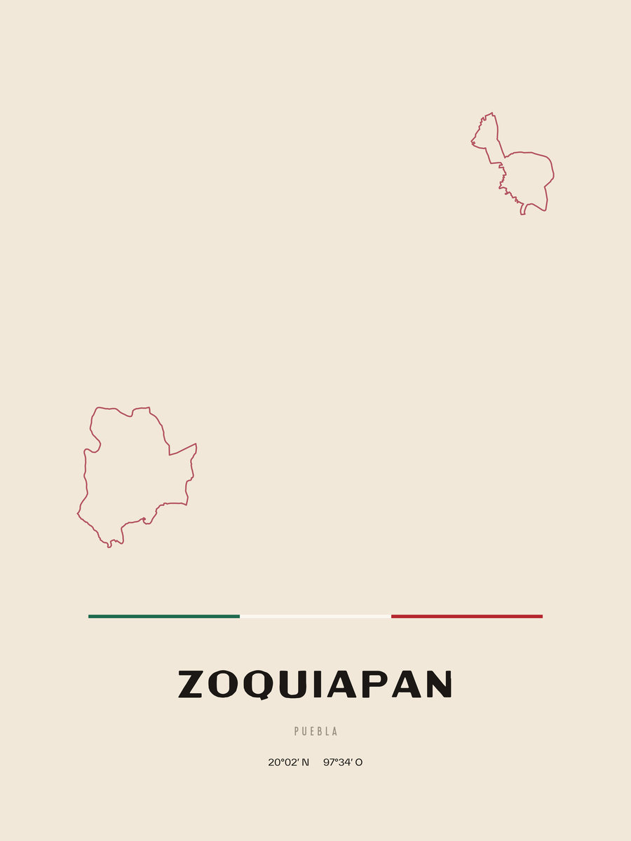 Framed poster of Zoquiapan, Puebla.