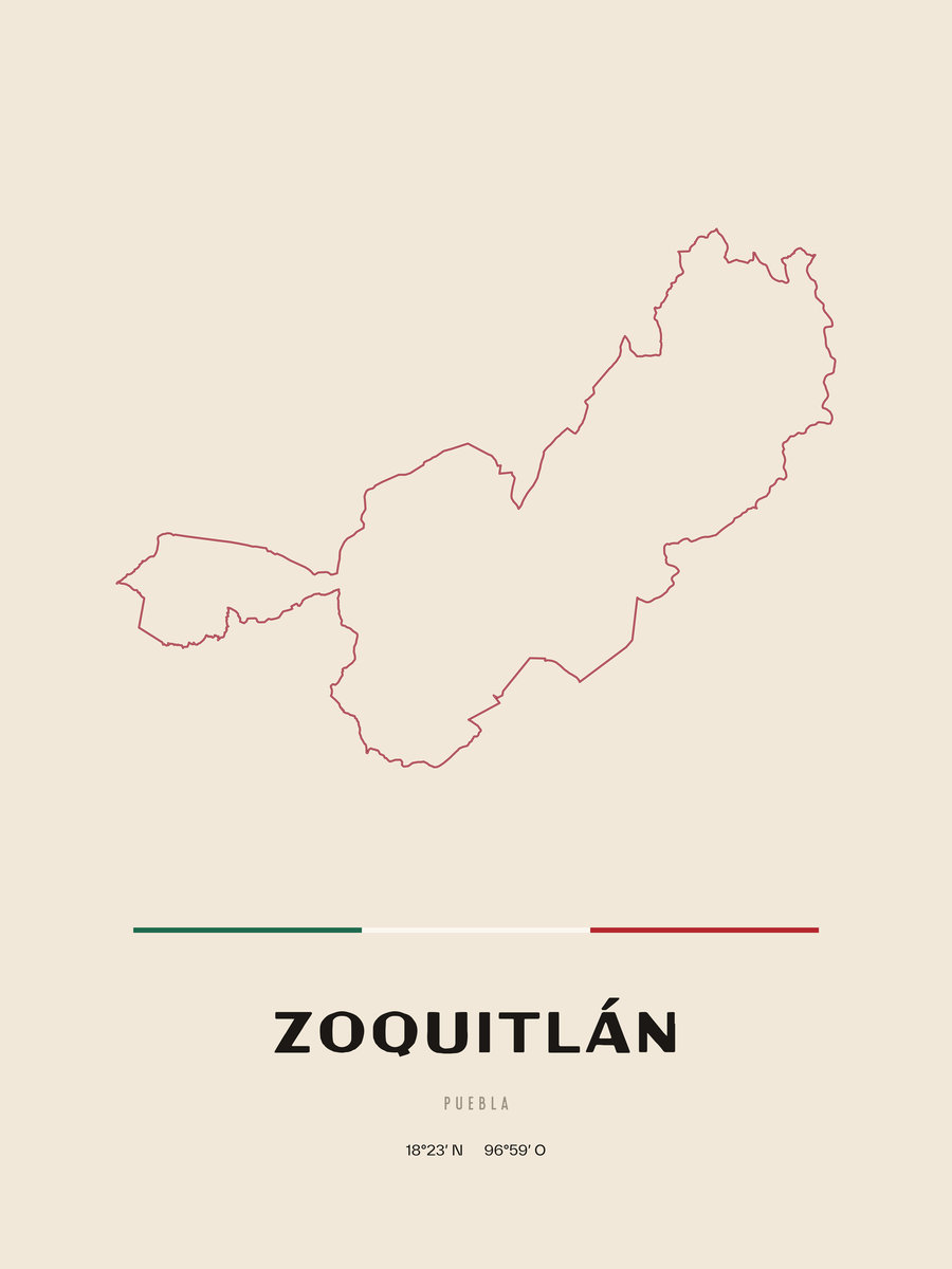 Framed poster of Zoquitlán, Puebla.