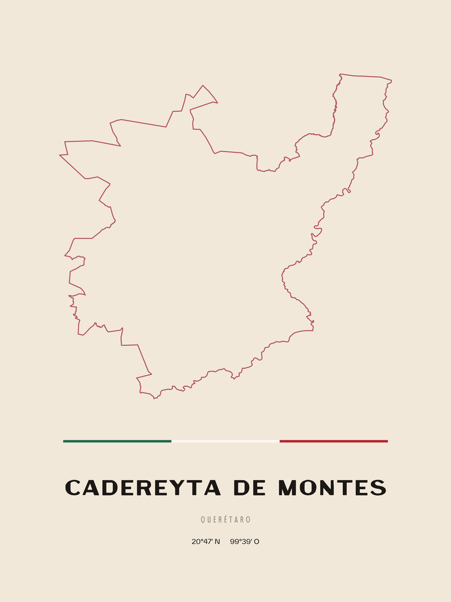 Framed poster of Cadereyta de Montes, Querétaro.