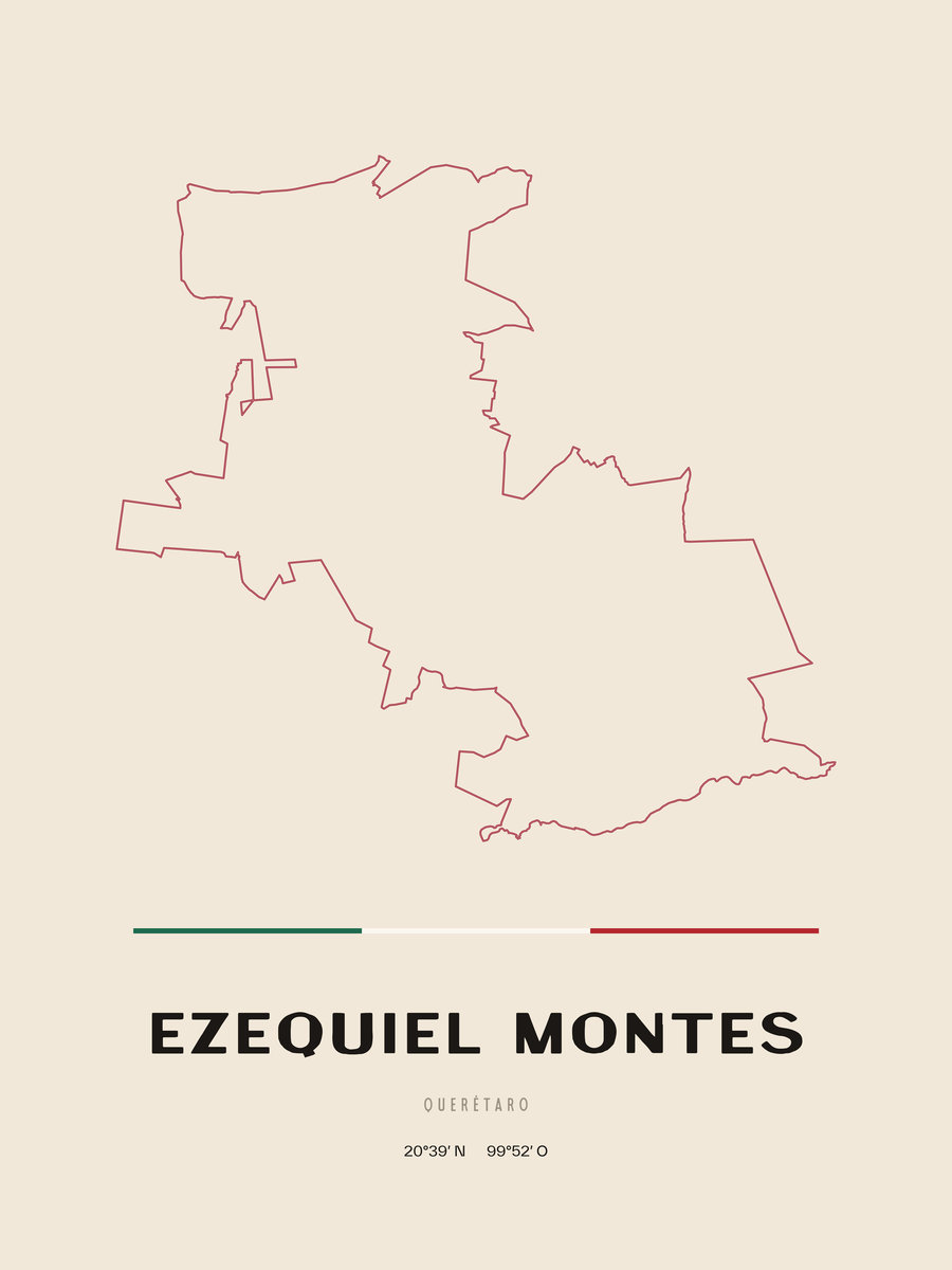 Framed poster of Ezequiel Montes, Querétaro.