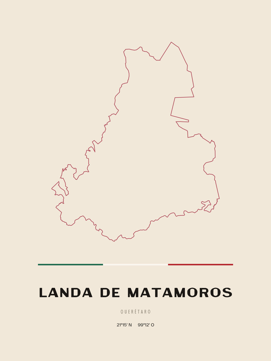 Framed poster of Landa de Matamoros, Querétaro.