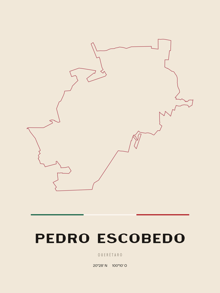 Framed poster of Pedro Escobedo, Querétaro.