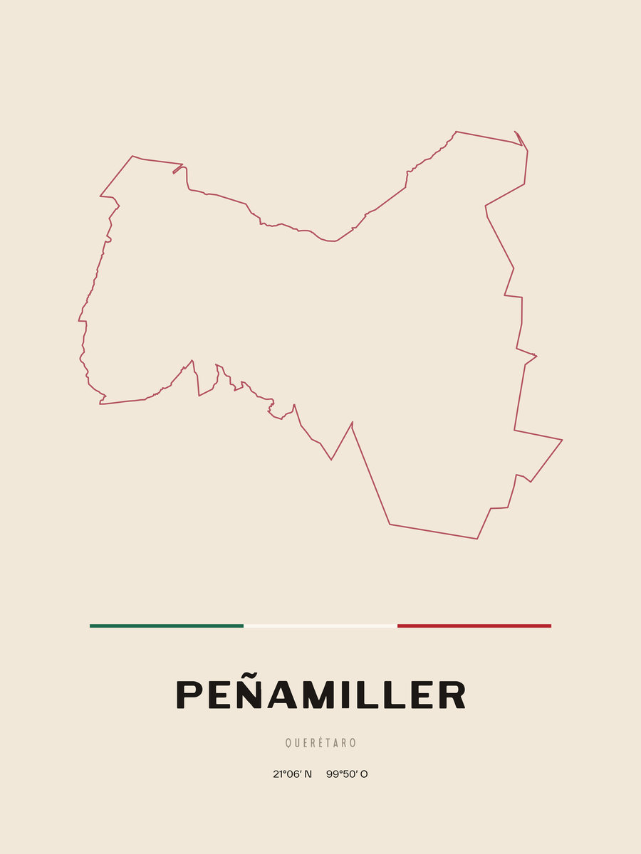 Framed poster of Peñamiller, Querétaro.