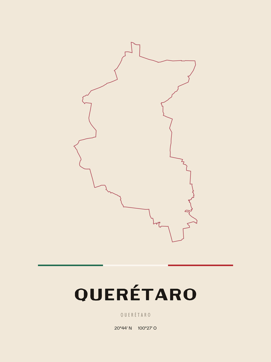 Framed poster of Querétaro, Querétaro.