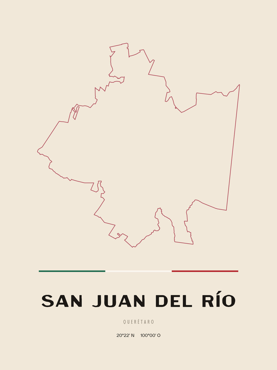 Framed poster of San Juan del Río, Querétaro.