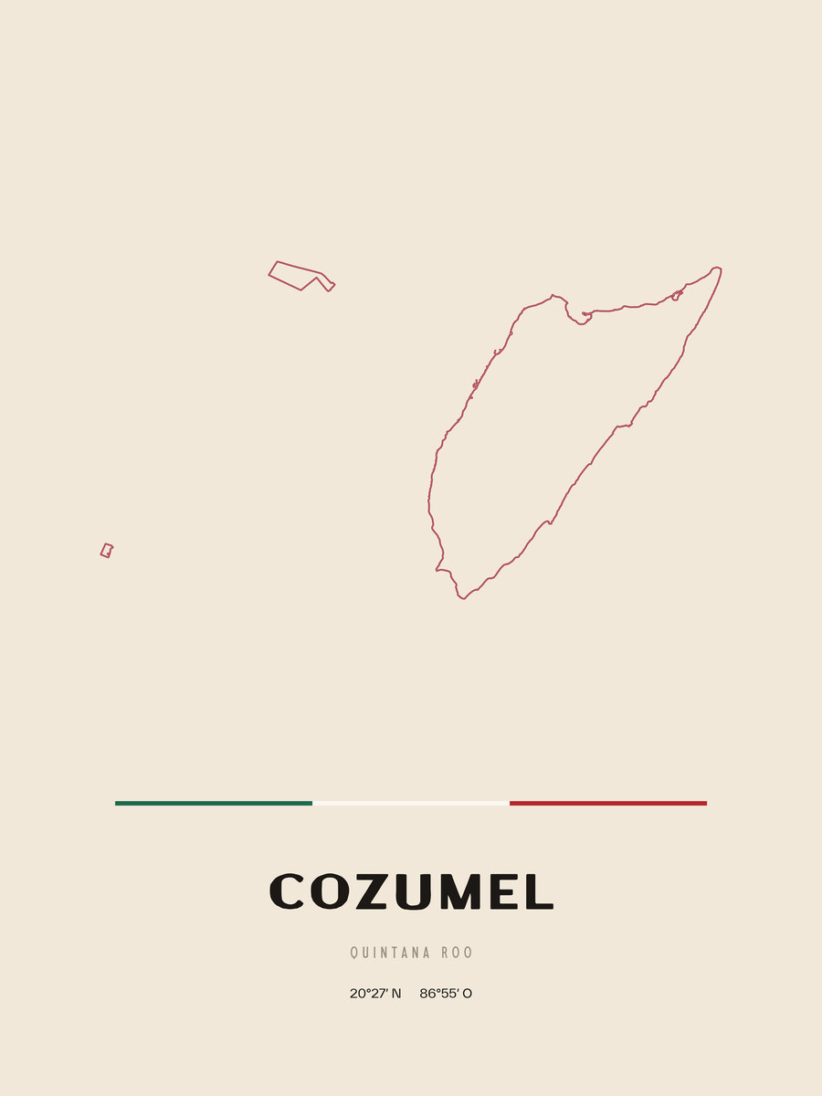 Framed poster of Cozumel, Quintana Roo.