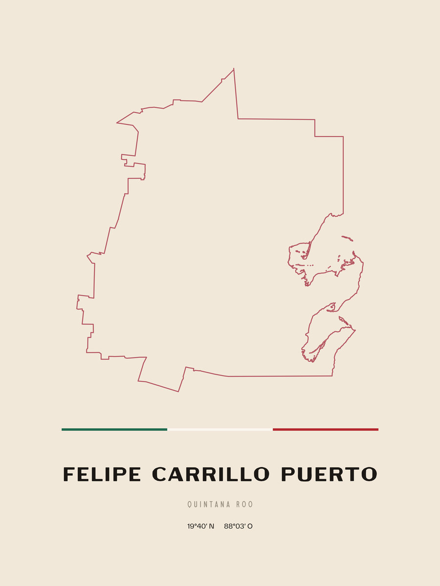 Framed poster of Felipe Carrillo Puerto, Quintana Roo.