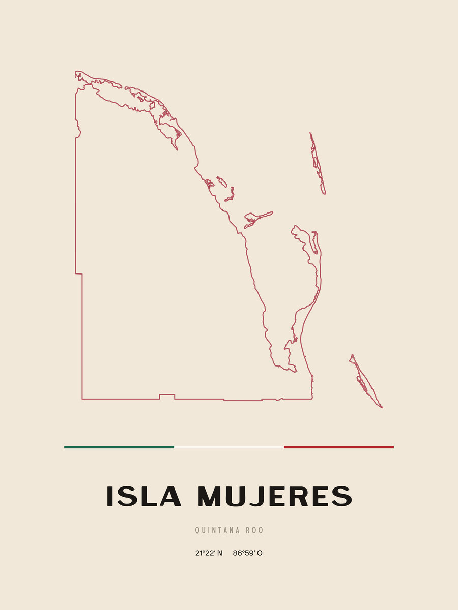 Framed poster of Isla Mujeres, Quintana Roo.