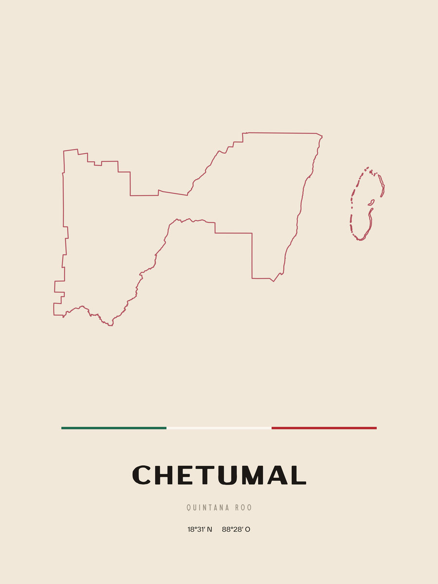Framed poster of Chetumal, Quintana Roo.
