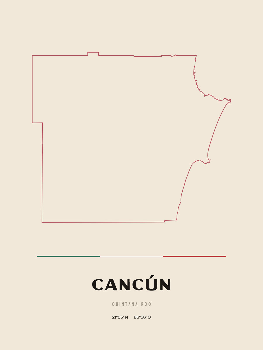 Framed poster of Cancún, Quintana Roo.