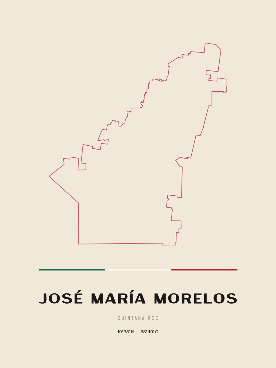 Framed poster of José María Morelos, Quintana Roo.