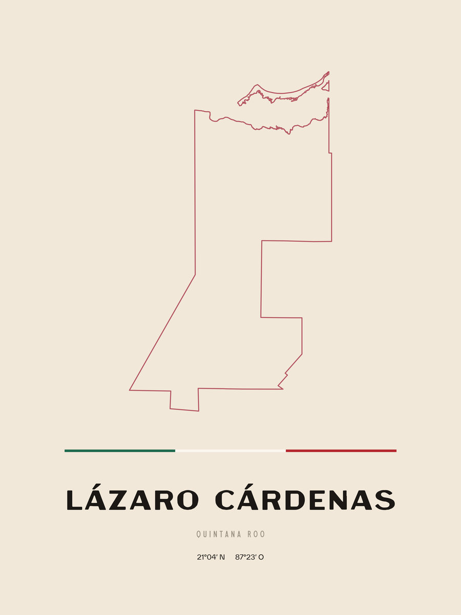 Framed poster of Lázaro Cárdenas, Quintana Roo.