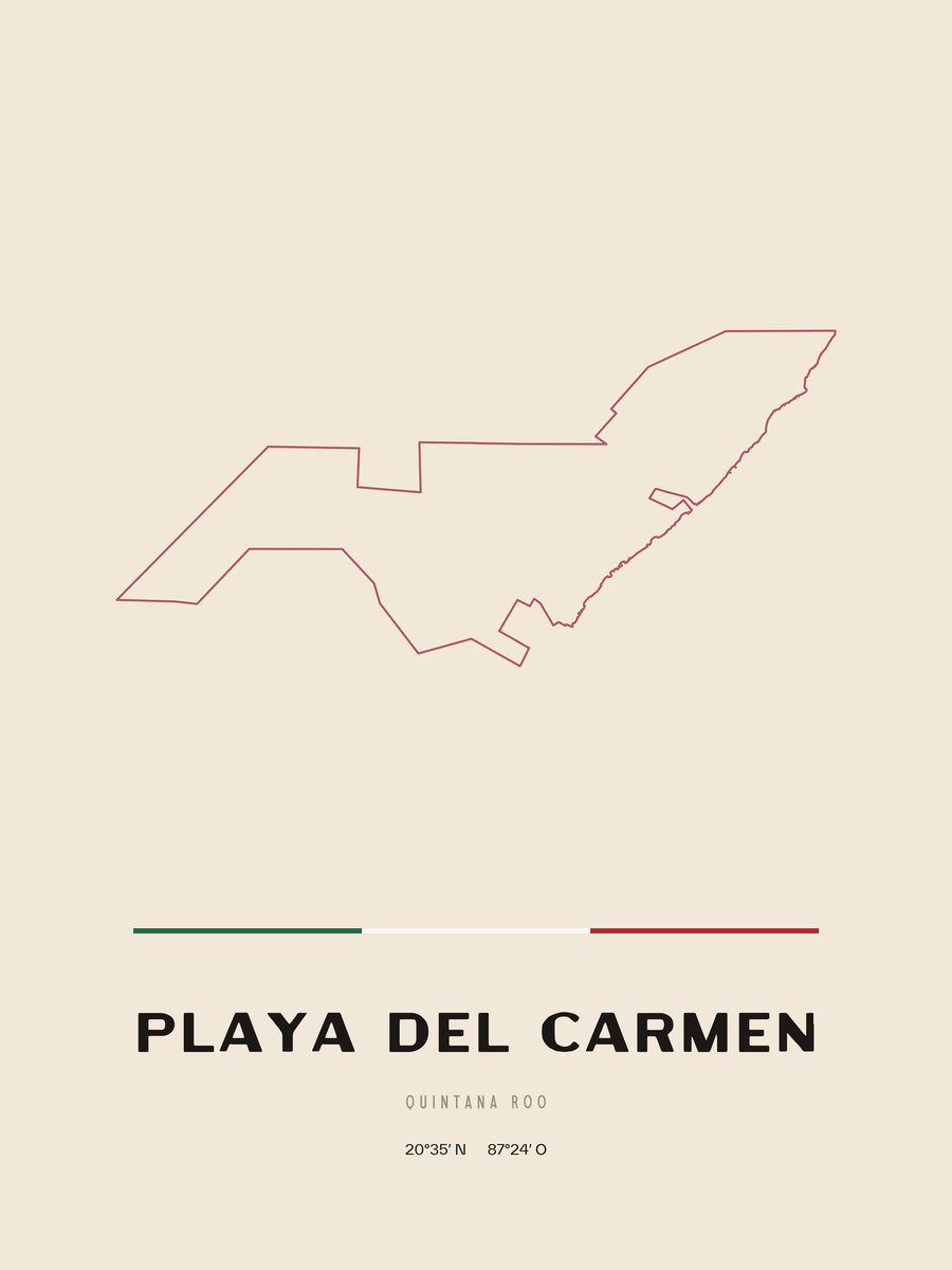 Framed poster of Playa del Carmen, Quintana Roo.