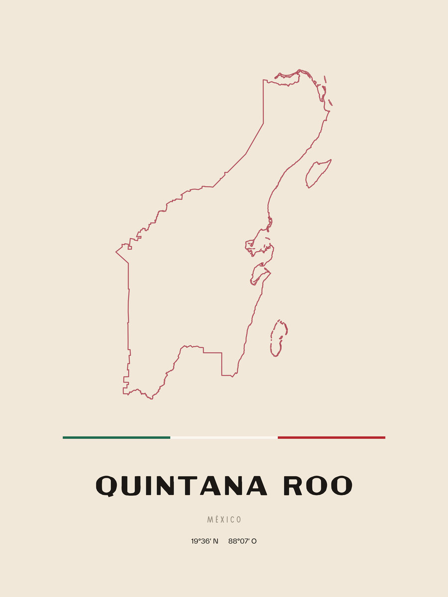 Framed poster of Quintana Roo.