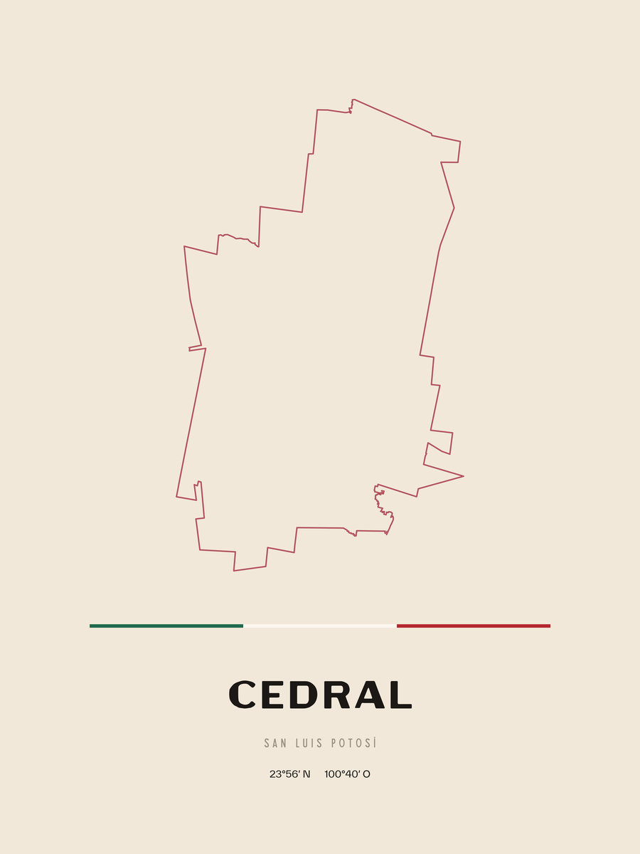 Framed poster of Cedral, San Luis Potosí.
