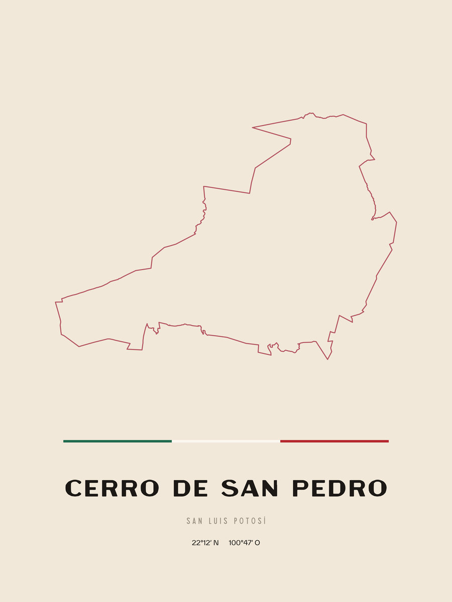 Framed poster of Cerro de San Pedro, San Luis Potosí.
