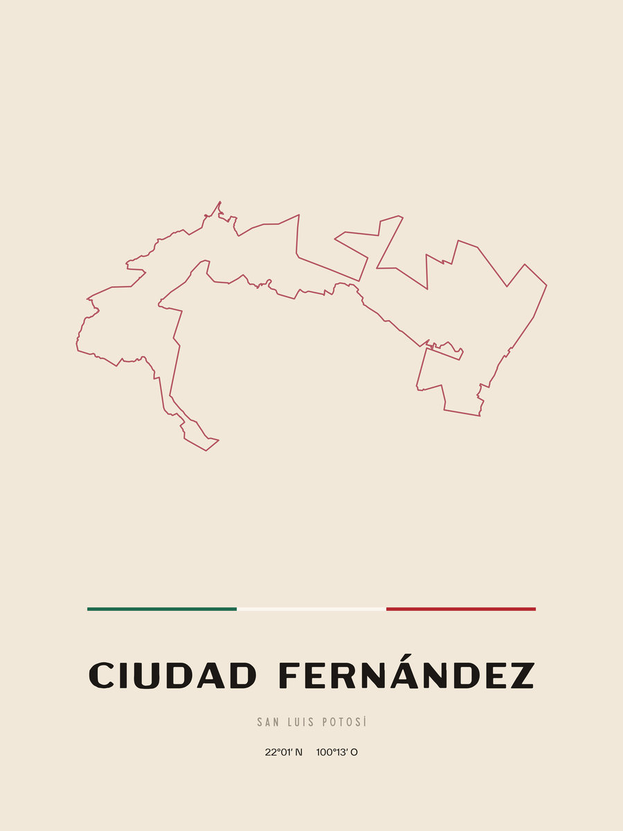 Framed poster of Ciudad Fernández, San Luis Potosí.