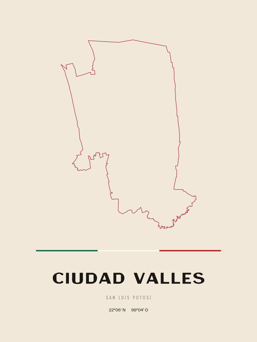 Framed poster of Ciudad Valles, San Luis Potosí.